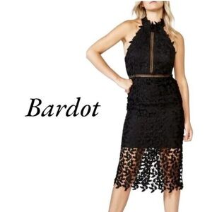 Bardot | Gemma Black Lace Halter Dress